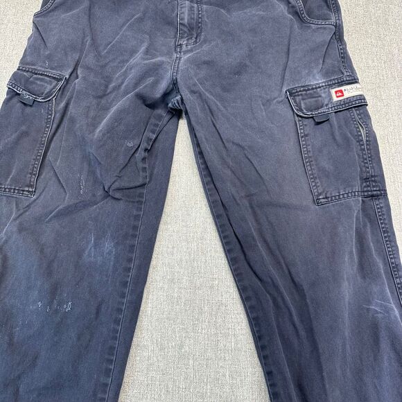 Vintage Quiksilver Cargo Pants Mens 36x30 Blue Relaxed Baggy Skater Streetwear - Picture 2 of 10
